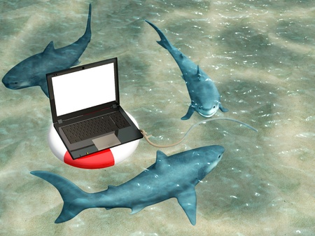 Internet concept - help in the virtual worldの写真素材