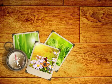 Memories - vintage photoframe with compass