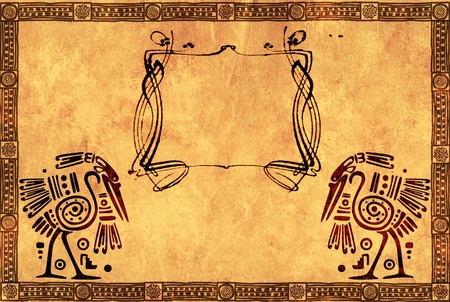 Background with American Indian national patternsの写真素材