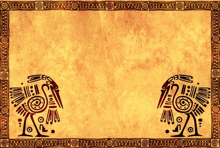Background with American Indian national patternsの写真素材