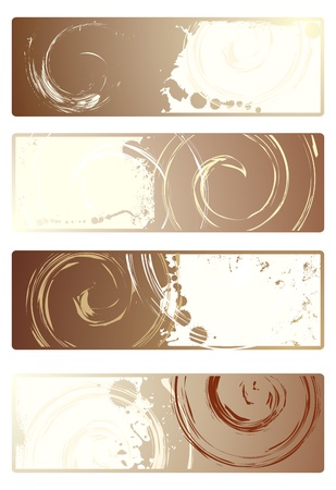 Coffee. Set of  banners with grunge textureのイラスト素材
