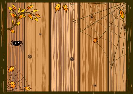 Vector Halloween background with spider and webのイラスト素材