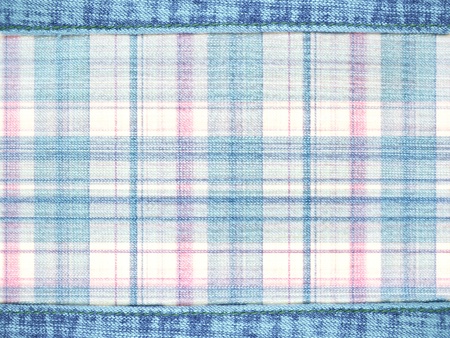 Jeans texture with checkered pattern