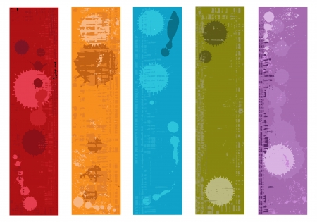 Set of vector banners with grunge textureのイラスト素材