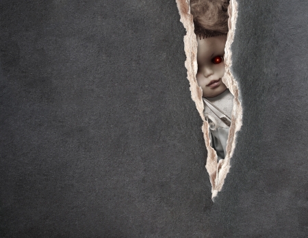 Dark series - a look from darkness. Spooky dollの写真素材