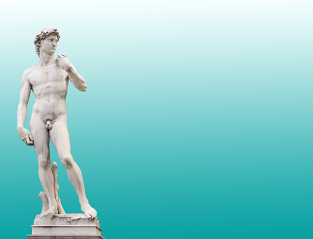 Michelangelo's David. On green backgroundの写真素材
