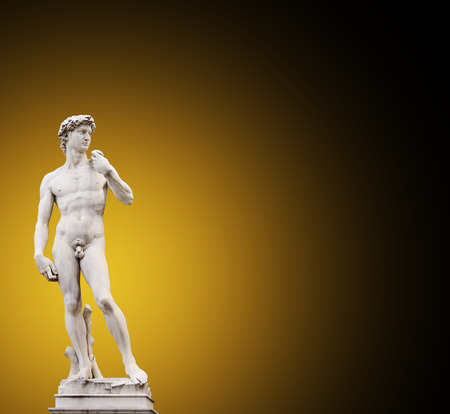 Michelangelo's David. On brown backgroundの写真素材