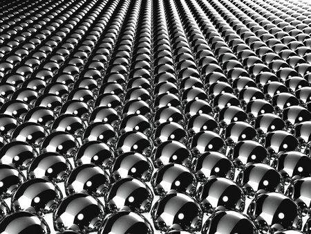 Abstract background with chrome balls. Black and white colorsの写真素材