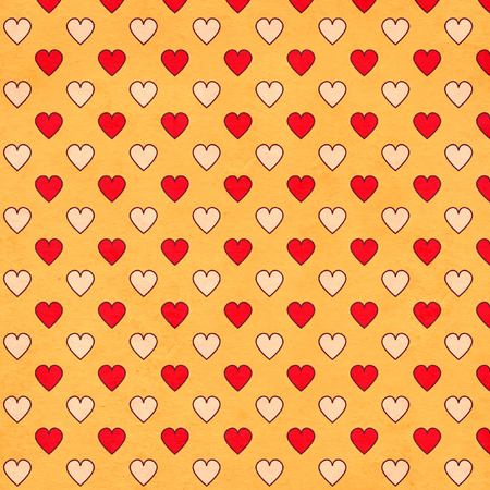 Grunge Valentine background with hearts and paper textureの写真素材