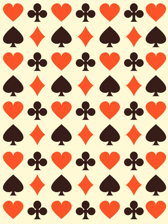 Vector background with playing cards symbols.  Endless texture can be used for casino design, web page background, surface and textile texturesのイラスト素材