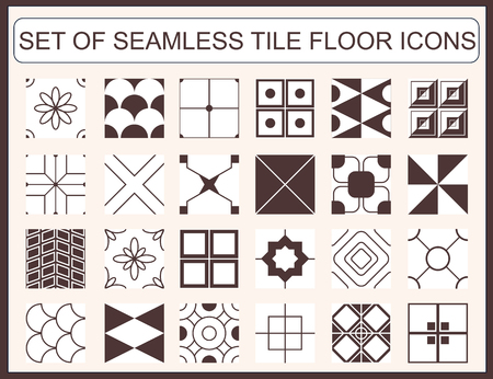 Collection of seamless tile floor iconsのイラスト素材