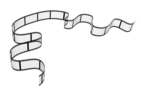 Single blank filmstrip. Object isolated on white background. 3d renderの写真素材