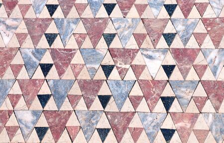 Detail of ancient natural marble tile mosaics in ruins of Saint John's Basilica, Selcuk, Ephesus,...