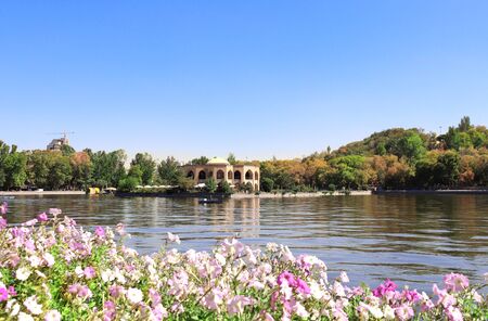 Pavilion and lake in Elgoli Park (El Goli, El Golu),Tabriz, Iran