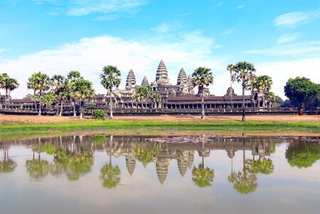 Famous khmer ancient temple complex Angkor Wat (Angkor Thom), Siem reap, Cambodia, Indochina.