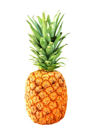 Ripe pineapple (Ananas comosus). Fresh Fruit Food. Isolated on white backgroundの写真素材