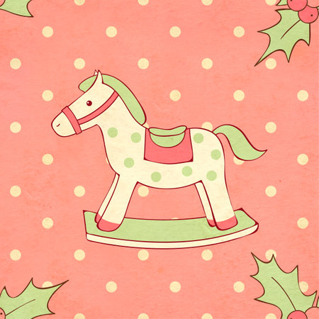 Square Christmas background with retro paper texture. Vintage xmas backdropの写真素材