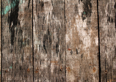 Texture of old wooden boards of brown color. Vertical or horizontal background with retro wood planksの写真素材