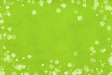 Christmas background with old paper texture of green color and snowflakes. Horizontal retro xmas banner. Copy space for textの写真素材
