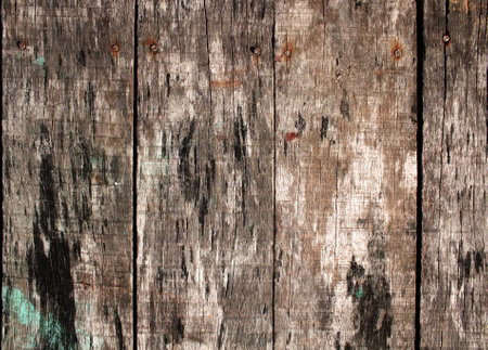 Texture of old wooden boards of brown color. Vertical or horizontal background with retro wood planksの写真素材