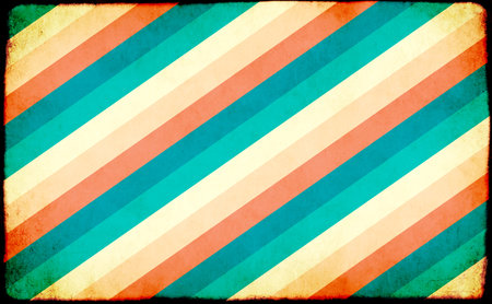 Vintage grunge background with paper texture and striped pattern of different colors. Horizontal or...