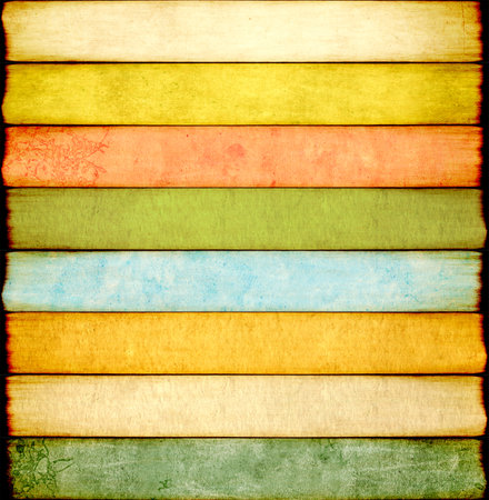Grunge horizontal or vertical background with old paper textures of blue, yellow, green and beige color. Creative backdrop with paper pattern of different colors. Mock up template. Copy space for textの写真素材