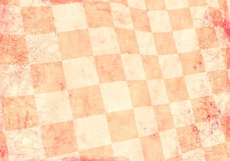 Retro background with texture of old paper and checkered pattern pink and white color. Vintage-style backdrop, either horizontal or vertical, perfect for adding a touch of charm to designの写真素材