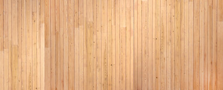Texture of vintage wood board. Horizontal or vertical retro background with old wooden planks. Full pattern for banner or skinali with wood texture. Wall with pine boards trimの写真素材