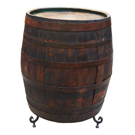 old barrel. Isolated on white,