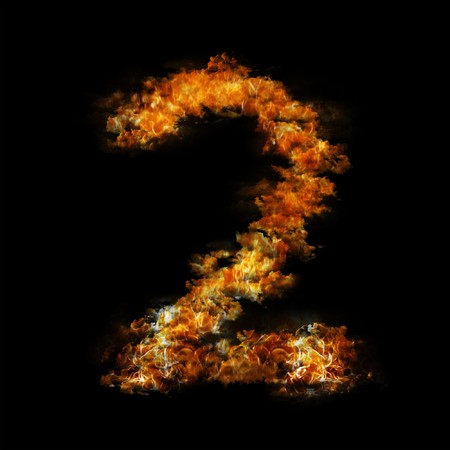 Flame in shape of figure twoの写真素材