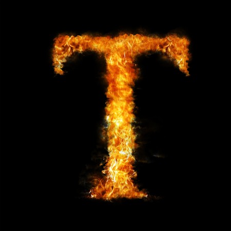 Flame in shape of letter Tの写真素材