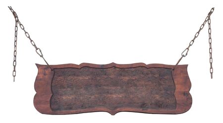Old signboard. Isolated on white.の写真素材