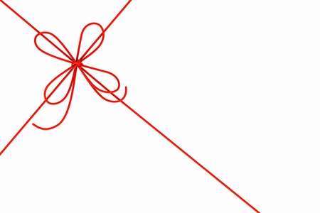 Red rope and bow  Isolated on white