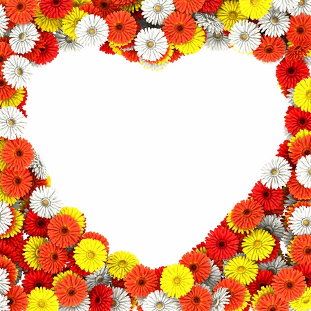 Heart of beautiful gerberas flowersの写真素材