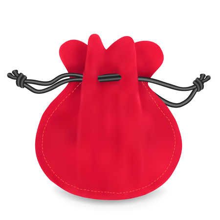 Red velvet sack. Vector illustrationのイラスト素材