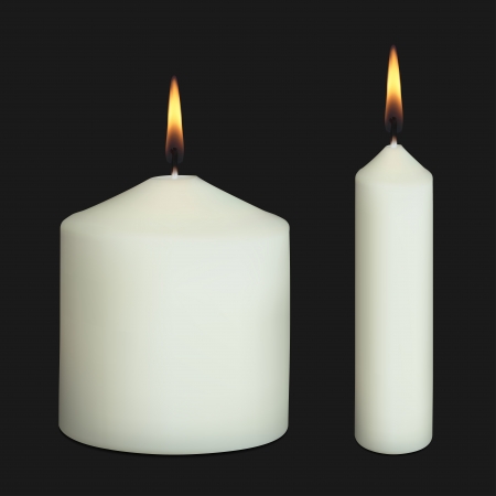 Realistic Candle on blackのイラスト素材