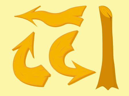 Set of Wooden arrows. Vector illustration.のイラスト素材
