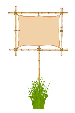 Bamboo frame. Vector illustration isolated on white backgroundのイラスト素材