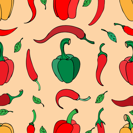 Vector seamless pattern with pepperのイラスト素材