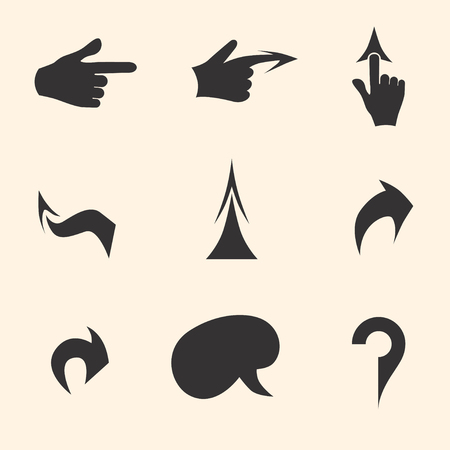 Set of black universal arrows and symbols.のイラスト素材