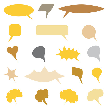 Set of Color Flat Comics Bubbles. Isolated on white. Vector illustrationのイラスト素材