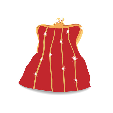 Beautiful vector purse. Isolated on white. Vector illustrationのイラスト素材