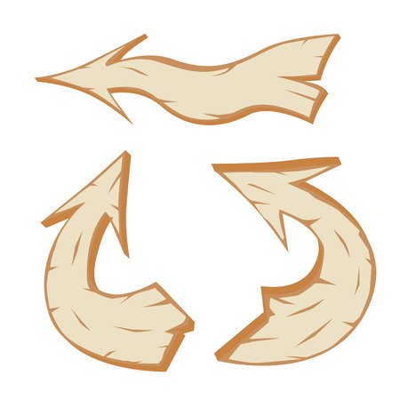 Set of hand drawn wooden signs. Vector illustration.のイラスト素材