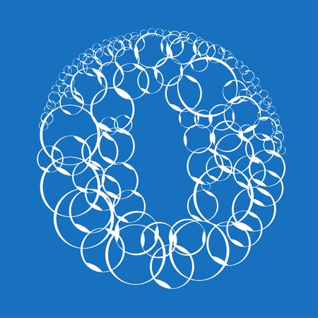 Zero created from bubbles in water. Vector Illustrationのイラスト素材