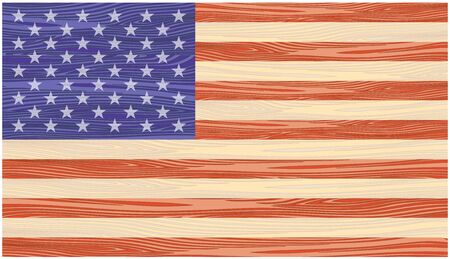 US Flag painted on wooden boardsのイラスト素材