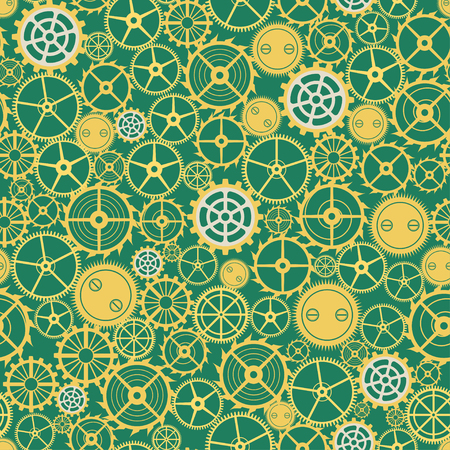 Seamless rusty cogwheel pattern. Factory backgroundのイラスト素材