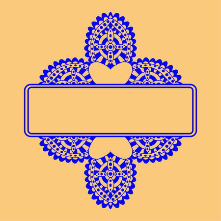 Vector vintage border  frame with retro ornament pattern in antique style decorative designのイラスト素材