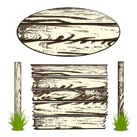 Set of wooden planks. Vector illustration, isolated on whiteのイラスト素材