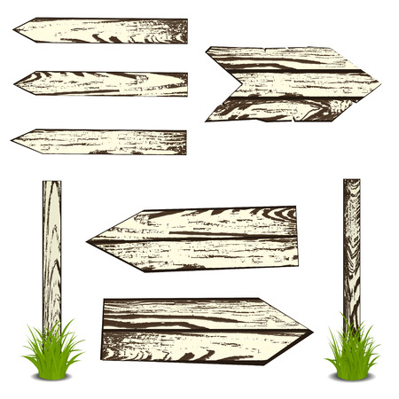 Set of wooden planks. Vector illustration, isolated on whiteのイラスト素材