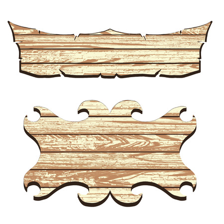 Set of wooden planks. Vector illustration, isolated on whiteのイラスト素材